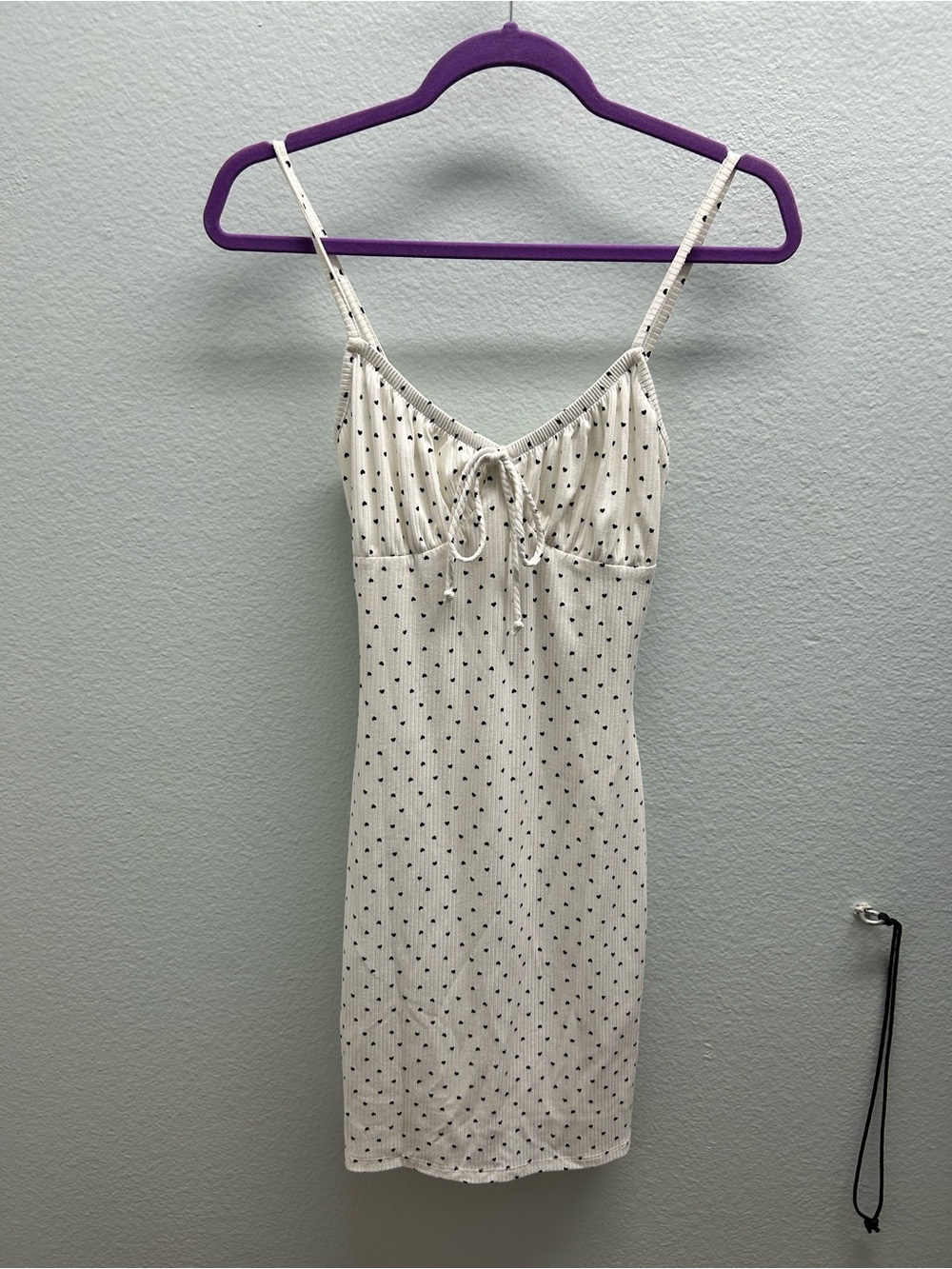 Le Lis Cream Mini Dress with Black Dot Print